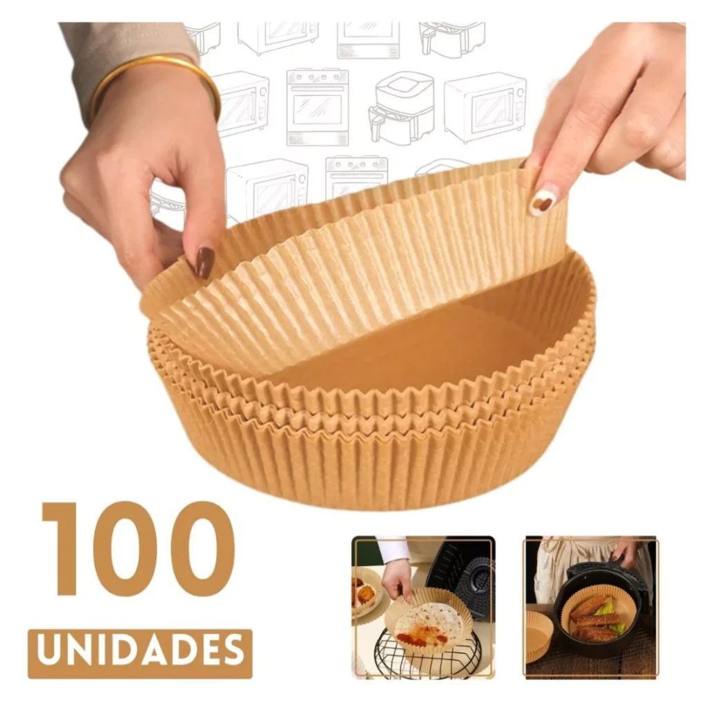 Forma De Airfryer Descartável Redondo Antiaderente Para Cozimento Papel Fritadeira Cozimento Protetor Forro Tapete...