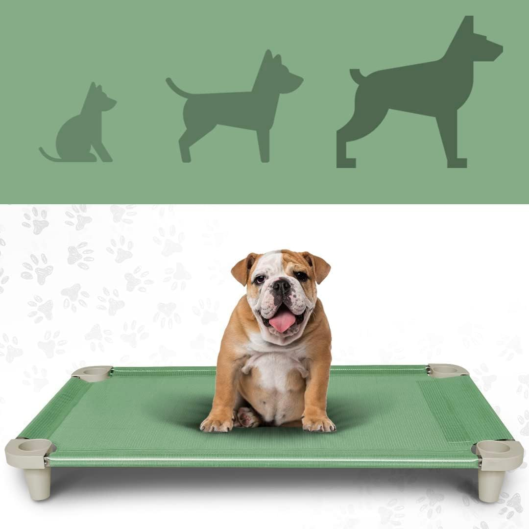 Cama Pet, Cama para Cachorros, Confortável e Higiênica, Manta Cor Verde e Pés Cor Gelo, Acrimet