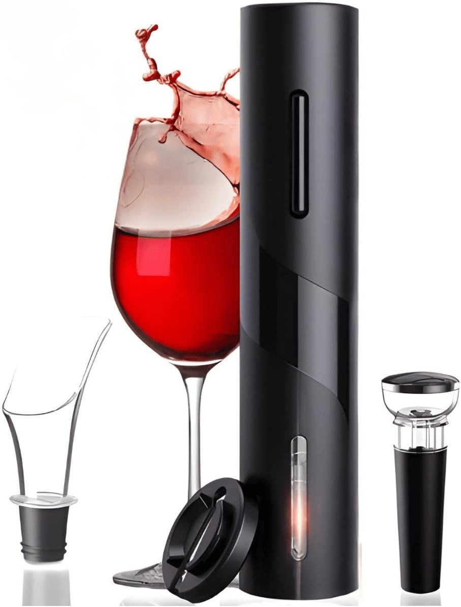 Abridor de Vinho Elétrico Saca Rolhas Automático Kit 4 Peças em 1