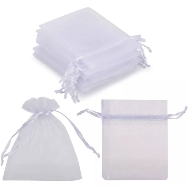 Kit 20/50/100 Un Saco Saquinho Organza Tule Saquinho 7x9 9x12 10x15 Branco Festa Casamento