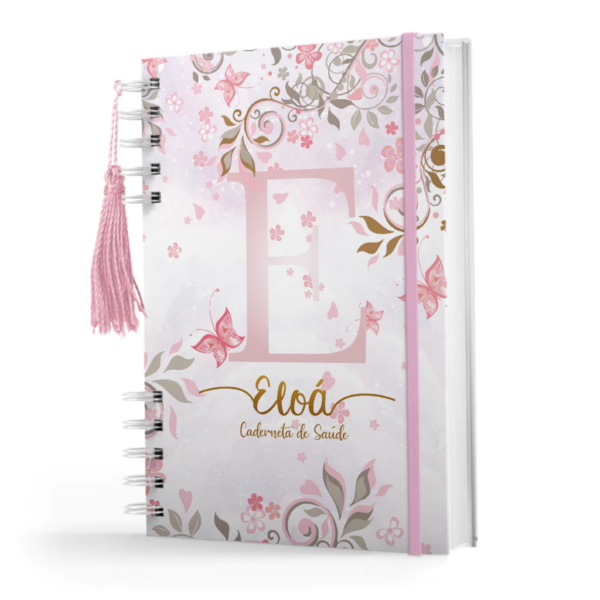 Caderneta De Vacinação Menina Personalizada C/ Nome - Floral