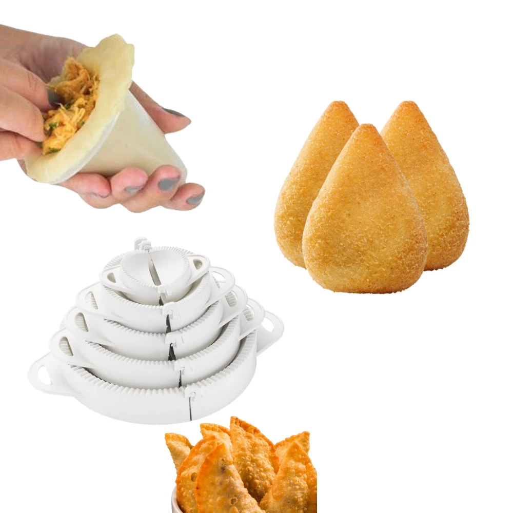 Kit Forma de Coxinha 3 Tamanhos P M G e Forma Molde Pastel Salgados Risole 5 Tamanhos