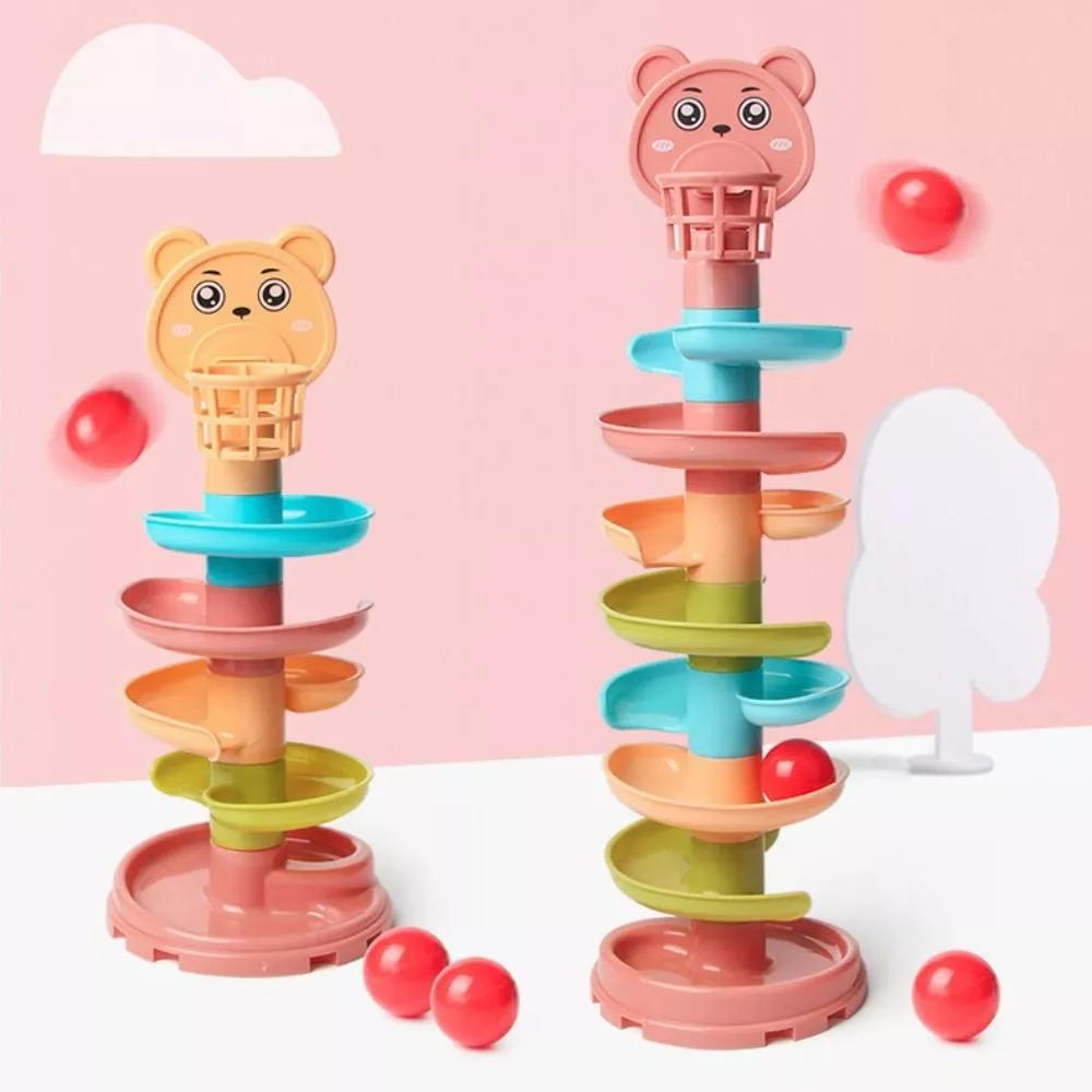 Conjunto de Brinquedos de Bola Rolante para Aprendizado e Entretenimento de Crianças com Pai