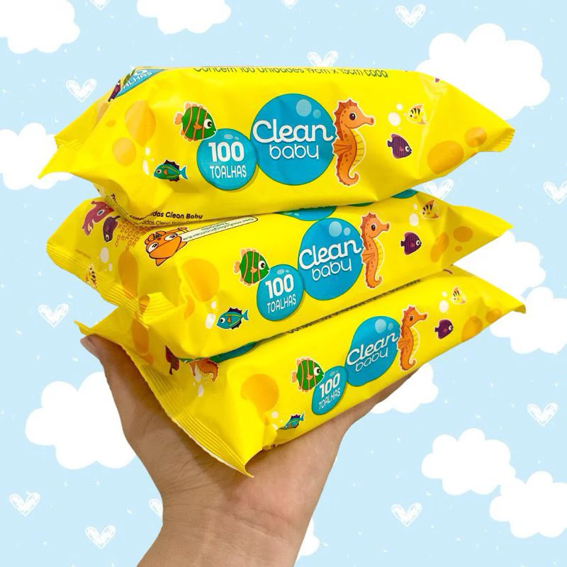 Caixa Kit Com 300 Lenços/Toalhas Umedecida Kit Higiene Bebe Promoção