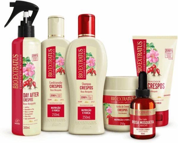 Kit Bio Extratus Crespos Linha Completa Rosa Mosqueta