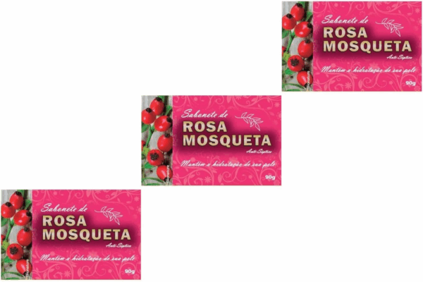 Kit Com 3 Sabonetes Bionature De Rosa Mosqueta 90g