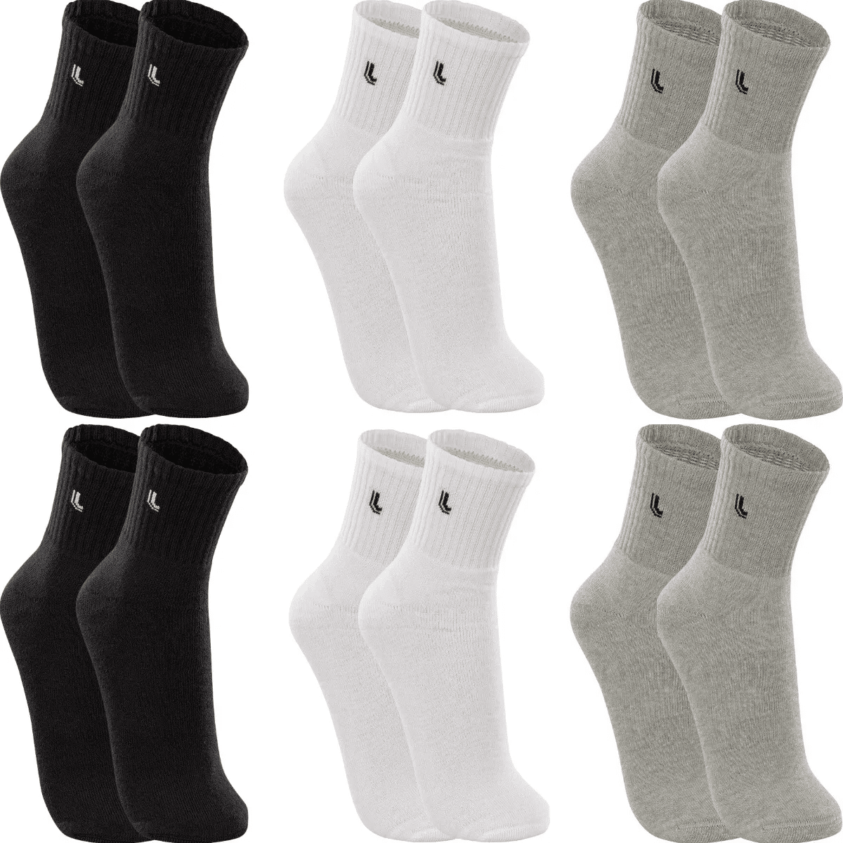 Kit 6 Pares Meias Lupo Cano Médio Alta Esportivas Academia