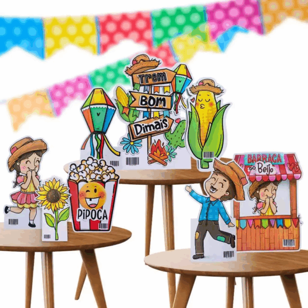 Decoração De Mesa Festa Junina 8 Peças Arraiá São João