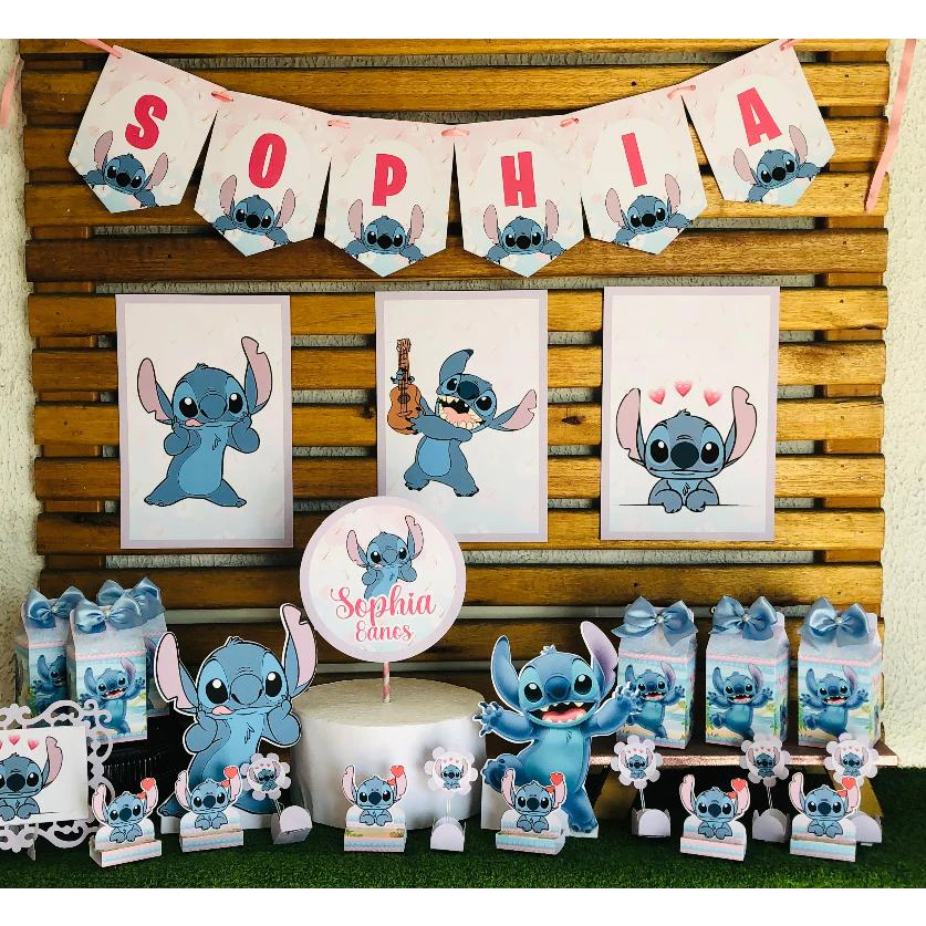 Kit Festa Lilo Stitch Personalizado Só um Bolinho |mesversario Aniversário | 50 itens / 100 itens