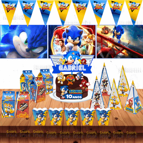 Kit Festa Aniversário Sonic filme Decoração