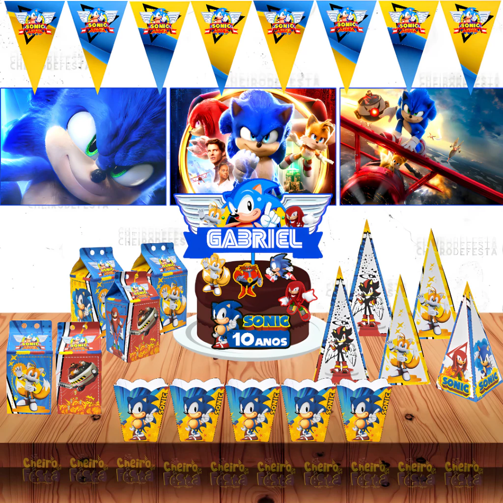 Kit Festa Aniversário Sonic filme Decoração