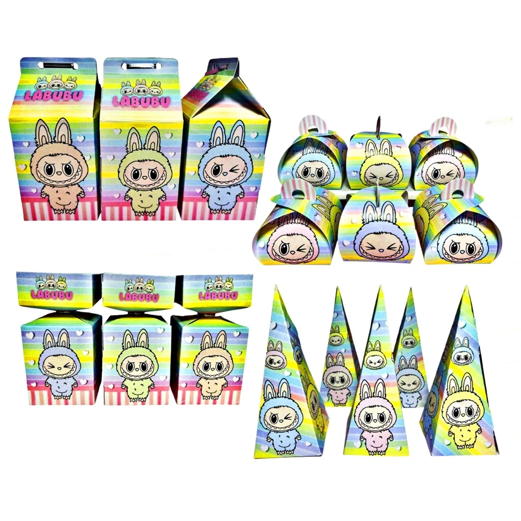 Labubu Kit Lembrancinhas Labubu Papelaria 20 Caixinhas Labubu Decoração festa Labubu