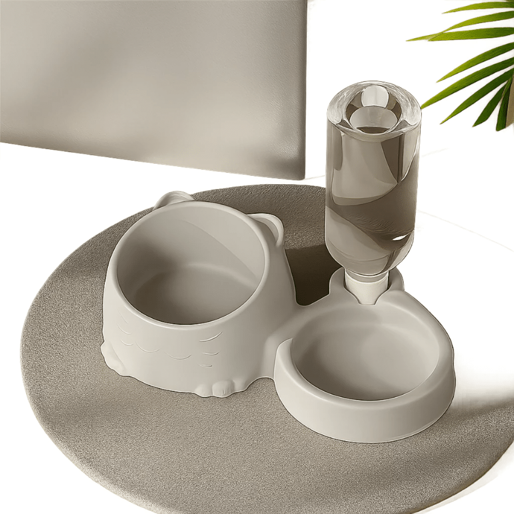 Comedouro Duplo Anti-Formiga Bebedouro Automático Suporte Para Garrafa - Cachorro Gato Higiene Pet