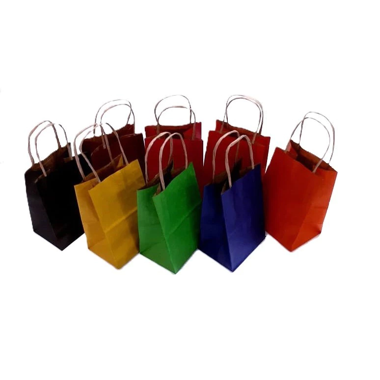 SACOLA LC LISO PRESENTE COLORIDO PAPEL KRAFT NATURAL ALÇA NATURAL 10UN