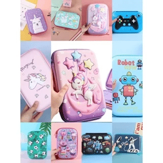 Estojo 3d Desenho Infantil Divisórias Sortido Aleatório