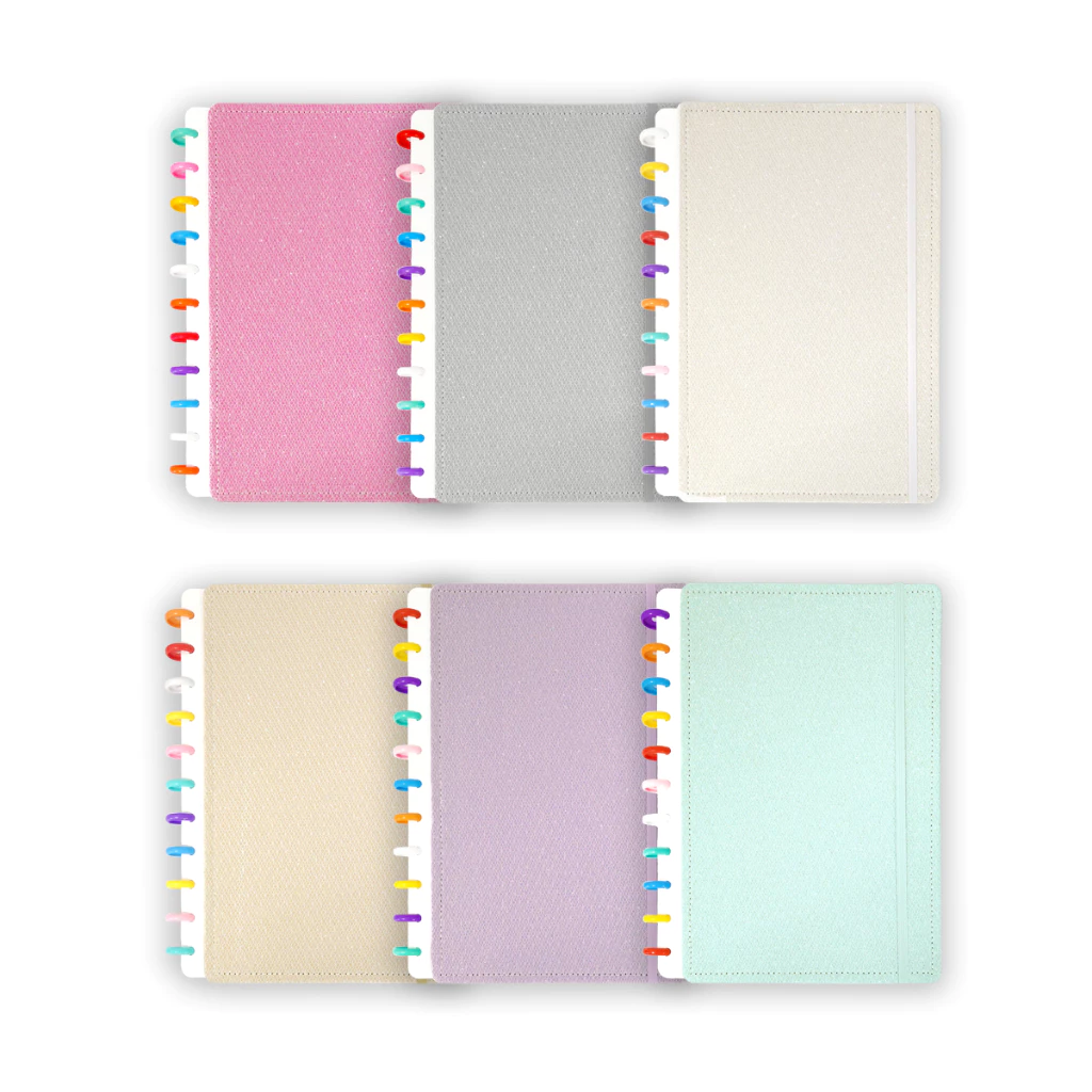 Caderno Tipo Inteligente A4 Grande De Discos Capa Dura 80 Folhas Pautadas Escolar Fichário Planner