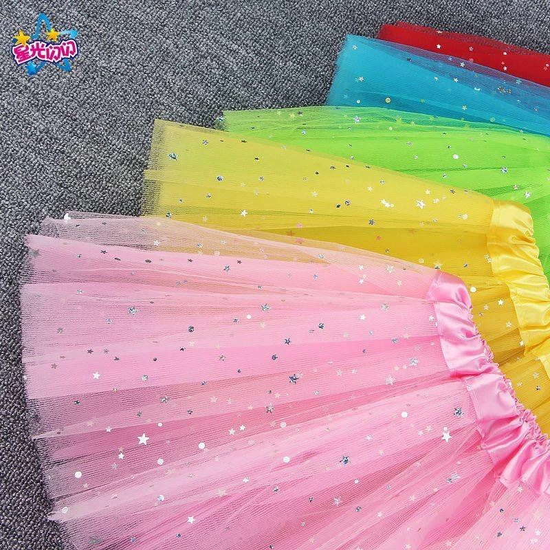 Saia Tule com Estrelas 30CM-40CM P/festa Carnaval Bailarina e Fantasia